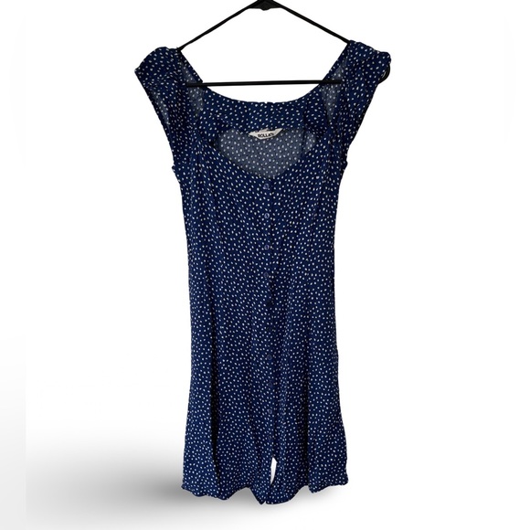 Rolla's Blue Fitted Button Up Dress - Cap Sleeve XS - Picture 1 of 4